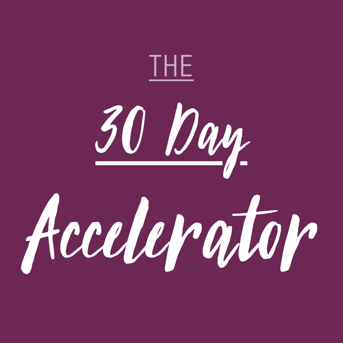 The 30 Day Accelerator